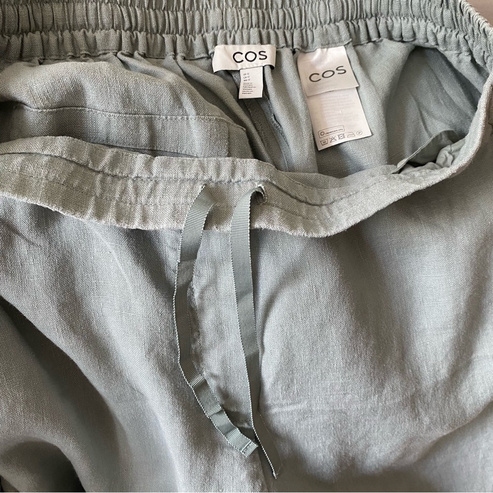 COS Pale Mint Linen Wide-Leg Jumpsuit Set - Picture 13 of 14
